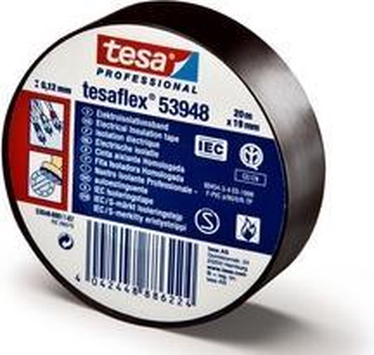 19 mm x 20 m Tesa Électrique PVC ISOLATION RUBAN câble noir tesaflex ® 53948