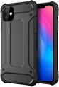 foto van Apple iPhone 11 Hoesje Shock Proof Hybride Back Cover Zwart