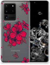 Back Cover Geschikt voor Samsung S20 Ultra TPU Siliconen Hoesje Blossom Rood