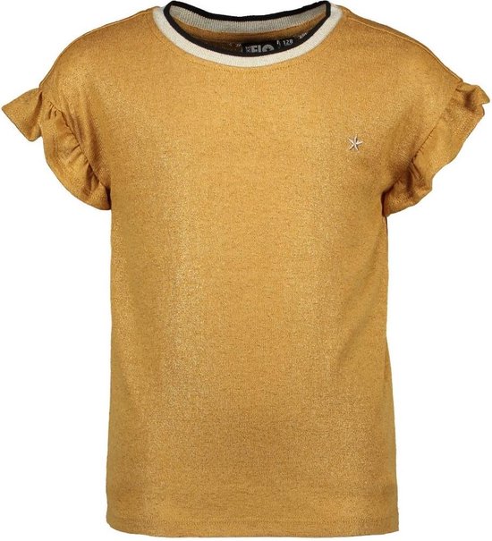 Like Flo Meisjes t-shirts & polos Like Flo Flo girls metallic jersey ruffle  top geel 98 | bol.com