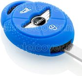 Autosleutel Hoesje geschikt voor Mini - SleutelCover - Silicone Autosleutel Cover - Sleutelhoesje Blauw