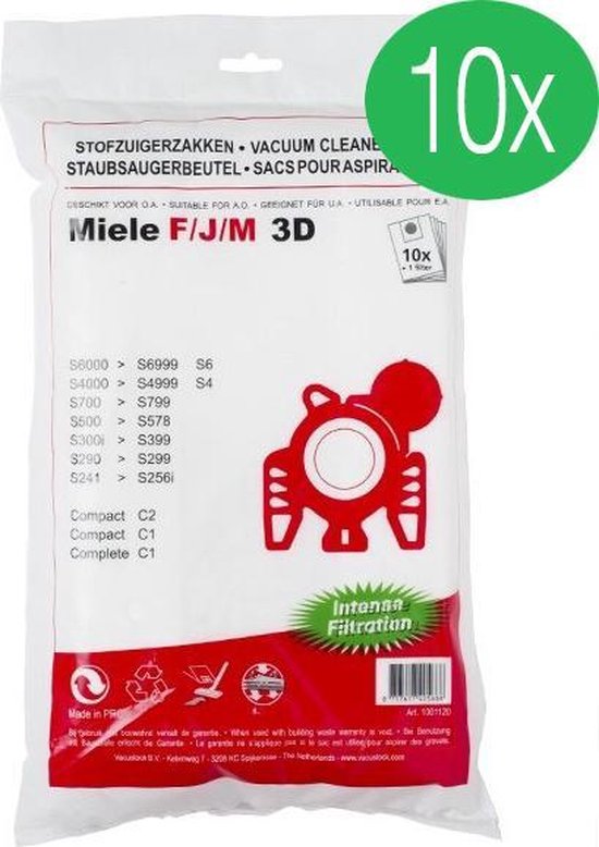 Miele F/J/M 3D stofzuigerzakken 10 zakken + 1 | bol.com