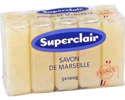 Superclair Marseille handzeep - 5 x 100gr
