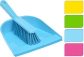 Blauw stoffer en blik van plastic 23 cm - Huishoud/schoonmaakbenodigdheden - Schoonmaakartikelen - Schoonmaken/huishouding