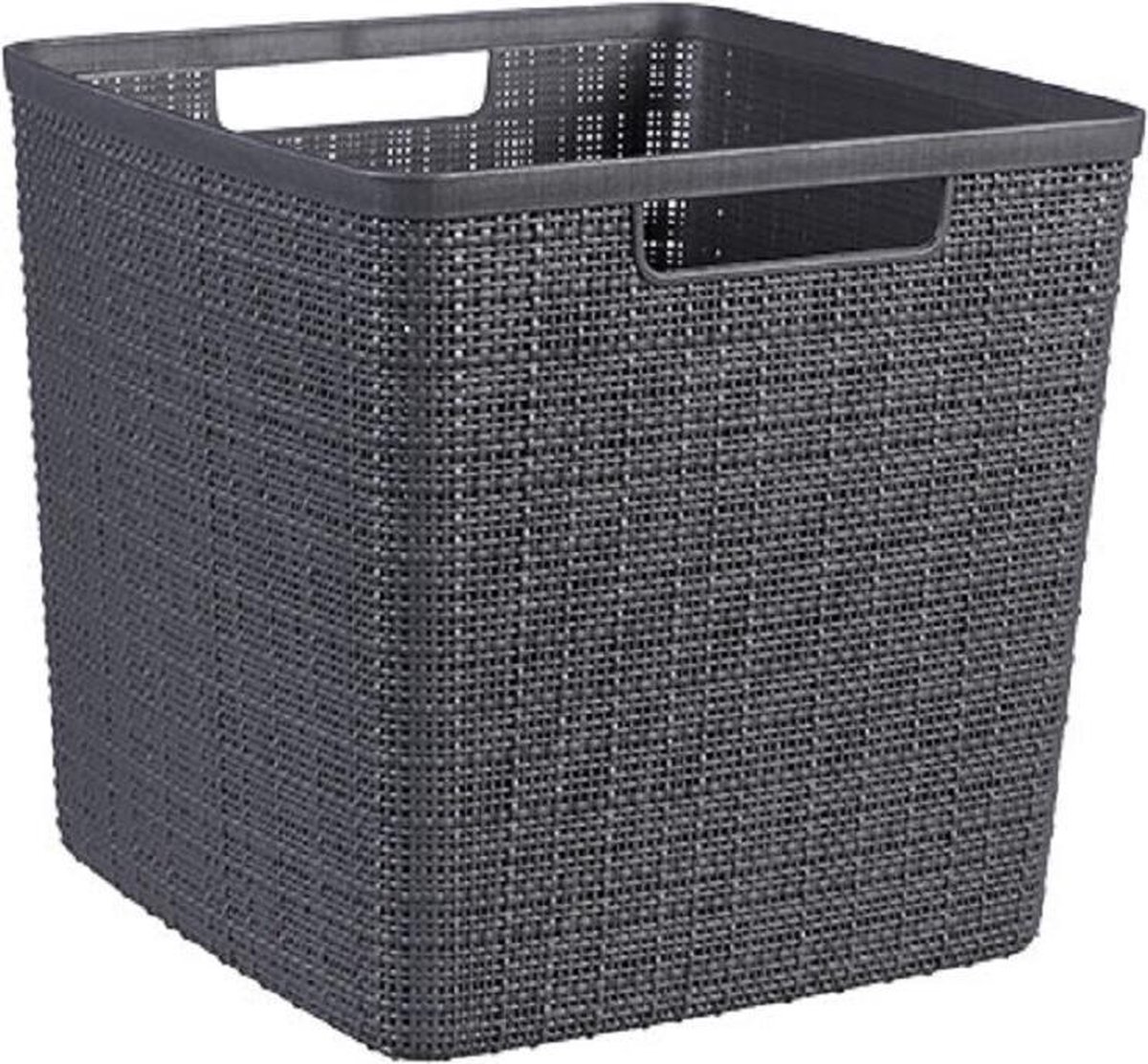 Jute Opbergbox Donkergrijs Cube 17l 27,9x27,9xh27cm Vierkant Deep Shadow