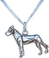 Duitse en Deense Dog ketting Hanger COOLDOG™ in massief .925 Sterling Zilver