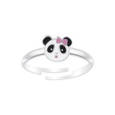 Joy|S - Zilveren panda ring verstelbaar