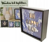 Houten LED Lightbox - Led box met voorschuifplaten - Lichtbak