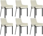 Eetkamerstoelen 6 st stof créme