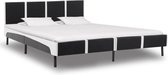 Bedframe kunstleer zwart en wit 180x200 cm