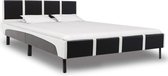 Bedframe kunstleer zwart en wit 140x200 cm