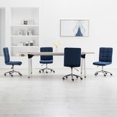 Eetkamerstoelen 4 st stof blauw