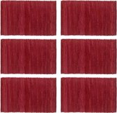 Placemats 6 st chindi 30x45 cm katoen bordeauxrood