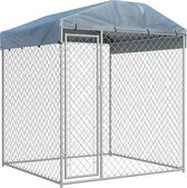 Hondenkennel voor buiten met dak 2x2x2,1 m