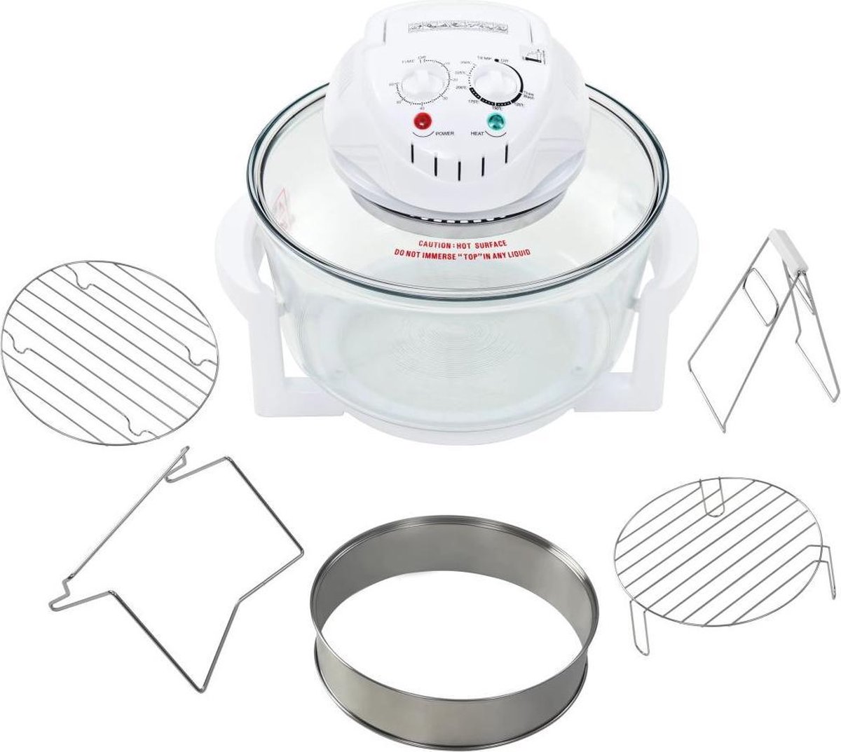 LUND Professional Hetelucht Halogeen Oven met Airfryer Ring