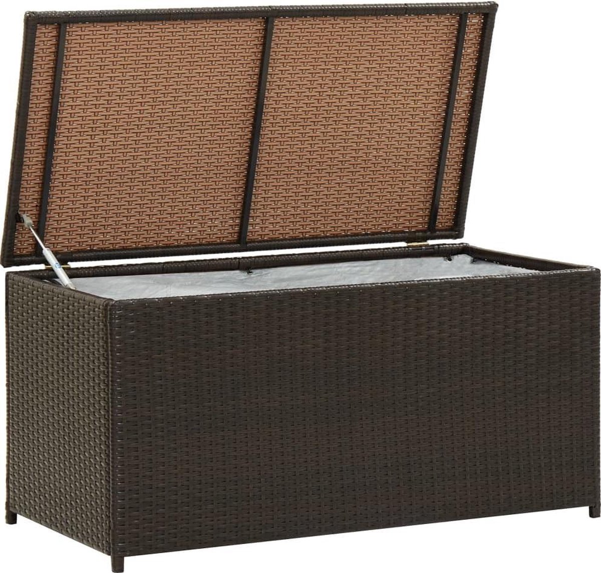 Tuinbox 100x50x50 cm poly rattan bruin