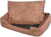 Hondenbed kussen PU-kunstleer maat M beige