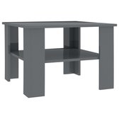 Salontafel - Hoogglans spaanplaat - Grijs - 60x60x42 cm