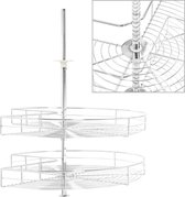 Draadmand keuken 2-laags 270 graden 71x71x80 cm zilverkleurig