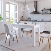 Eettafel 120x60x76 cm spaanplaat wit