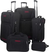 Reisbagage set - 100% polyester - Zwart - 5-delig