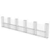 Gabion Mand - Gegalvaniseerd Staal - Zilver - U-vormig - 570x20x100 cm (B x D x H)