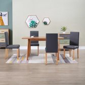 Eetkamerstoelen 4 st kunstleer grijs