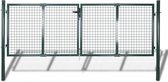Tuinpoort - Gegalvaniseerd staal met gepoedercoate afwerking - Groen - 306x175 cm - Met slot