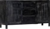 Dressoir 147x40x80 cm massief mangohout zwart