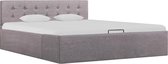 Bedframe met hydraulische opslag stof taupe 140x200 cm