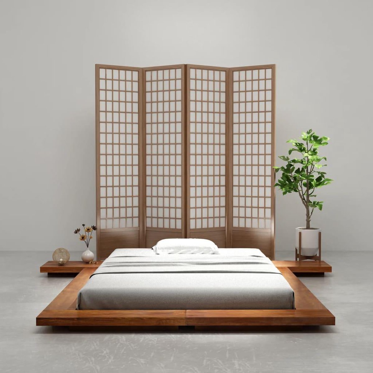 stapel aardappel verontreiniging Bedframe Japanse stijl futon massief hout 140x200 cm | bol.com