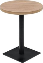 Bistrotafel rond 60x75 cm MDF en staal eikenkleur