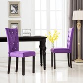 Eetkamerstoelen 2 st fluweel paars