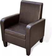 Fauteuil kunstleer bruin