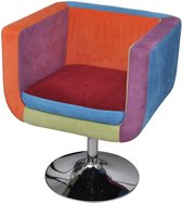 Stoel met patchwork motief kubus stof