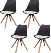 Eetkamerstoelen 4 st kunstleer zwart en wit