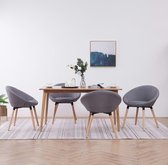 Eetkamerstoelen 4 st stof lichtgrijs
