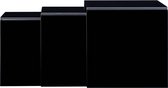 3-delige Salontafelset 42x42x41,5 cm gehard glas zwart