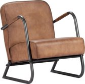 Relaxfauteuil echt leer lichtbruin