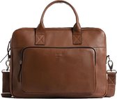 Still Nordic Luke Leren Laptoptas 2 Vaks - 14 inch - Bruin