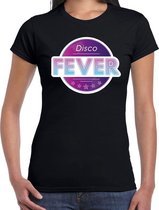 Disco fever feest t-shirt zwart voor dames - zwarte 70s/80s/90s disco/feest shirts XS