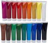 Tubes de peinture acrylique en 18 couleurs 36 ml - Matériel de loisirs / artisanat - Faire de la peinture - Peinture à l'eau - Différentes couleurs