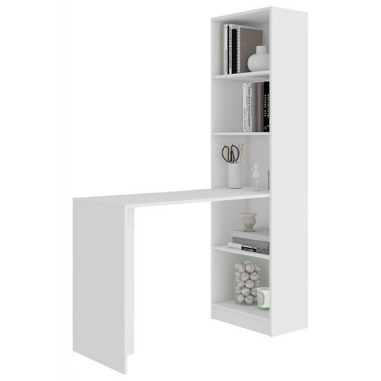 AZ-Home Meubels - Bureau met boekenkast Smart - Wit - 125 cm | bol.com