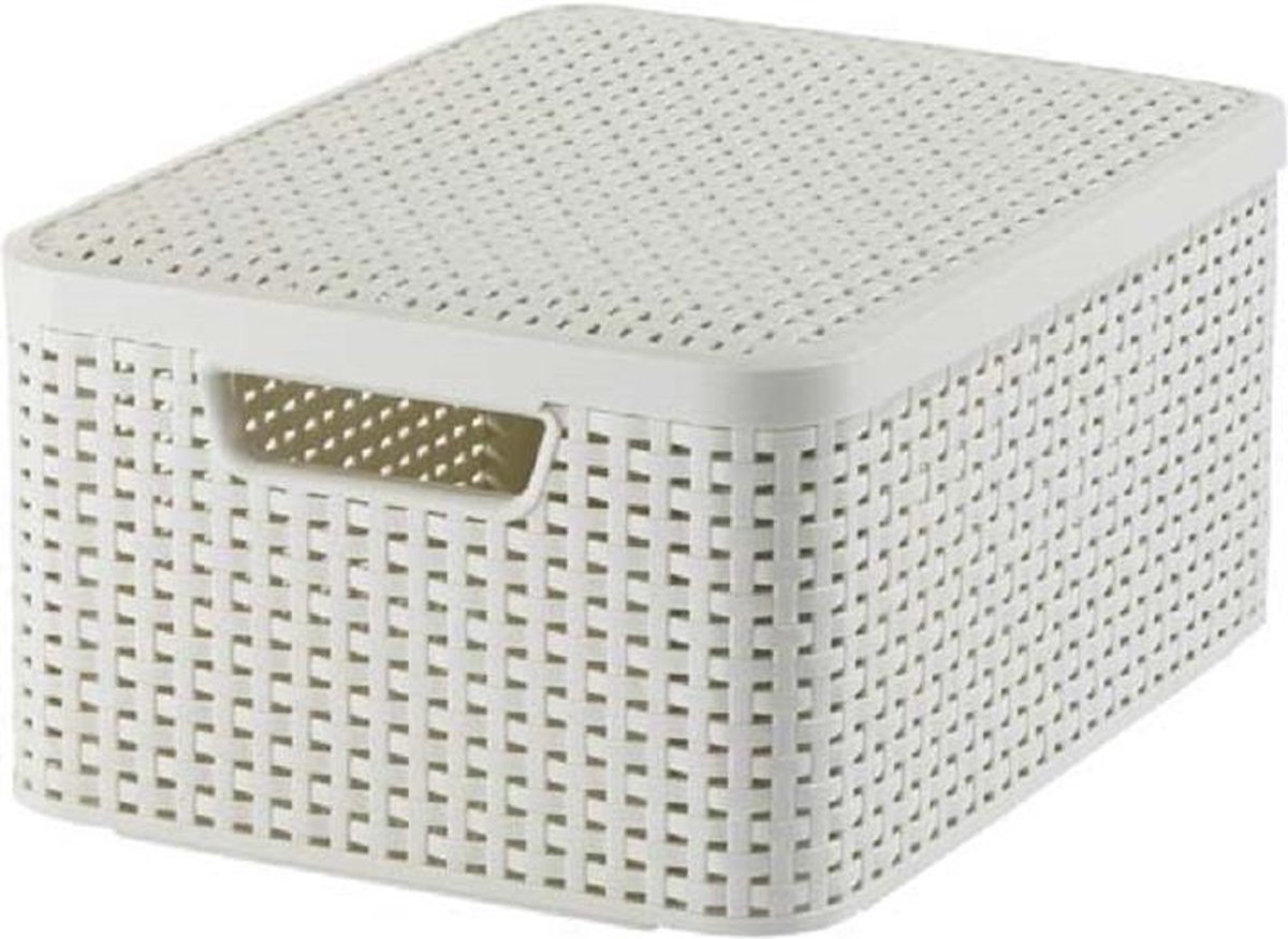 Natural-Style - Mandje - Medium - Wit - Kunststof - (set van 3).