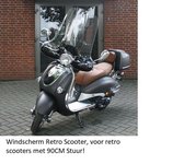 Windscherm Hoog Voor La Souris Retro Scooter - Zwarte Rand - 72 cm