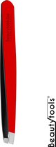 BeautyTools Epileerpincet PRECISION - Pincet met Schuine Bek Voor Wenkbrauwen - Love Red - Tweezers (9.5 cm) - (BT-1987)