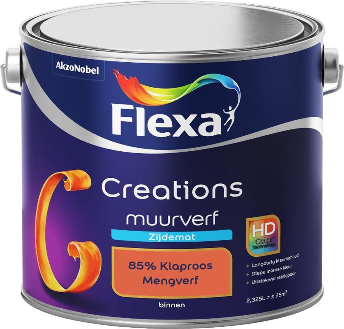 Flexa Creations - Muurverf Zijde Mat - Mengkleuren Collectie - 85% Klaproos - 2,5 liter
