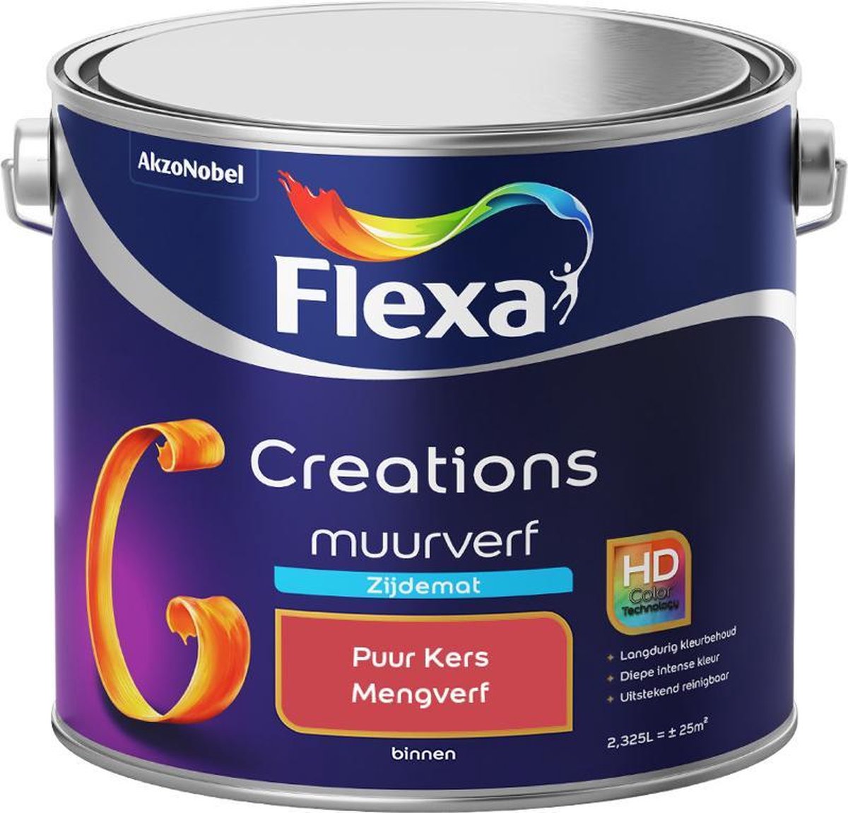 Flexa Creations - Muurverf Zijde Mat - Mengkleuren Collectie - Puur Kers - 2,5 liter