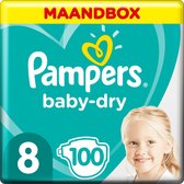 Pampers Baby-Dry Luiers - Maat 8 (17+ kg) - 100 stuks - Maandbox