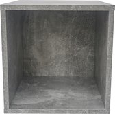 Opbergkubus Vakkie multifunctioneel vierkant - stapelbaar opbergsysteem - grijs industrieel beton look